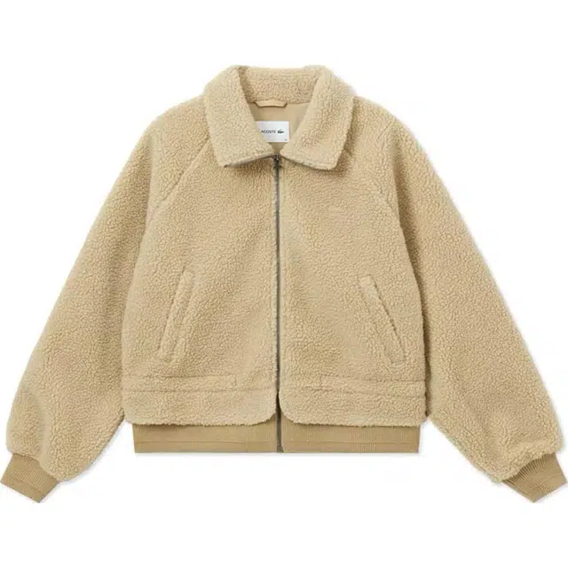 Lacoste Long Sleeve Fleece Jacket Milk Coffee