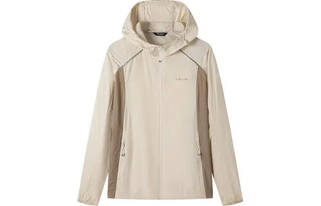 探路者 休闲透气舒适宽松 透气防水防紫外线防晒服 女款 米色