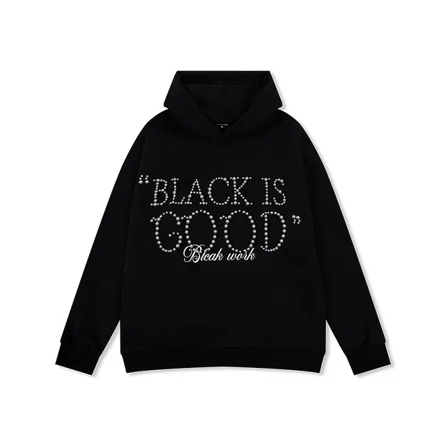 水中花 美式钉珠连帽情侣装宽松运动上衣帽衫卫衣 男女同款