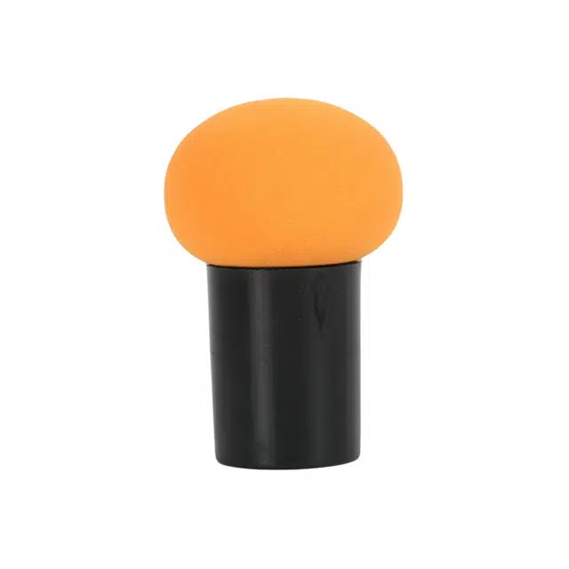 柚予颜  小蘑菇头亮桔橙粉扑 不吃粉