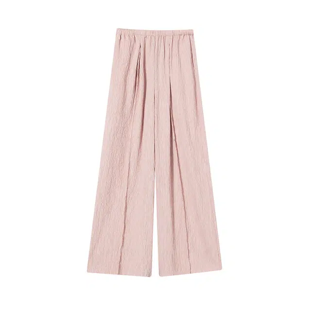 区区欧阳 纯色高腰宽松阔腿休闲裤 女款