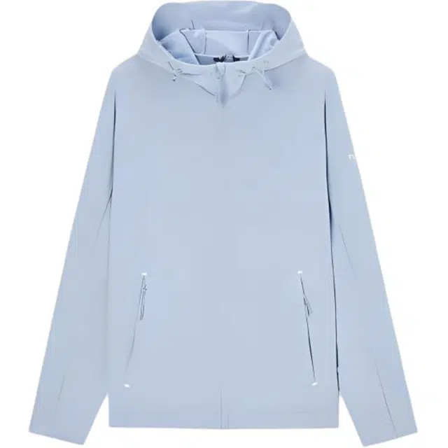 探路者 亲肤透气纯色连帽拉链长袖防晒服 女款 玲草蓝