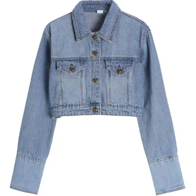 涂诗菲 短款舒适休闲牛仔外套 女款 蓝色