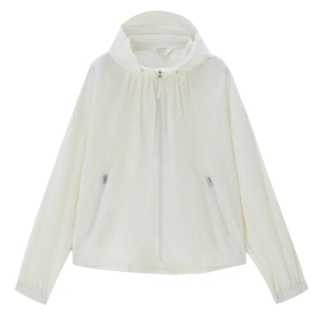 佐丹奴 抽褶连帽梭织薄款风衣 女款