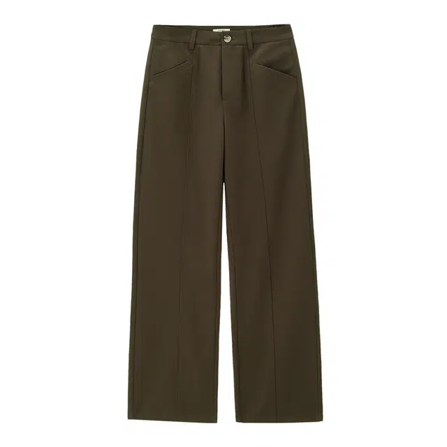 佐丹奴 通勤风磨毛斜口袋破骨阔腿梭织中腰休闲裤 女款