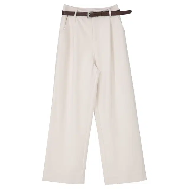 法儿家 松弛周末 秋冬韩系通勤高腰休闲直筒裤 女款