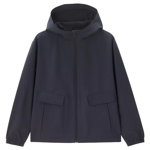 佐丹奴 户外纯色梭织多口袋网里连帽外套风衣 女款