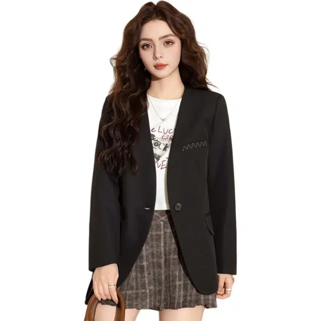 法文箱子 长袖商务通勤简约西装 女款