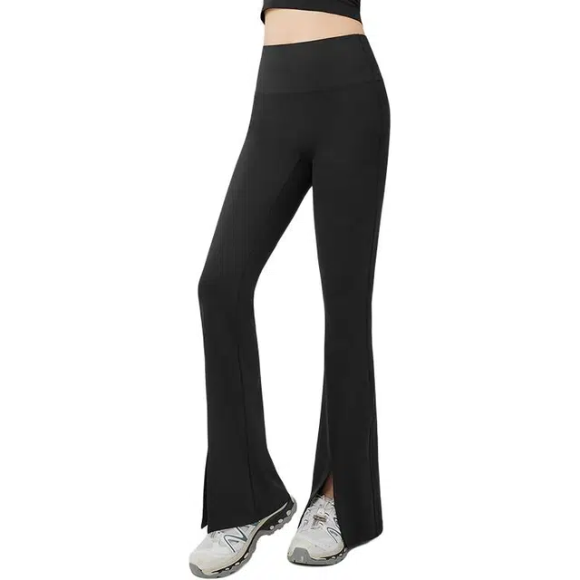 爱依服 通勤百搭微喇开叉鲨鱼裤长裤休闲裤 女款