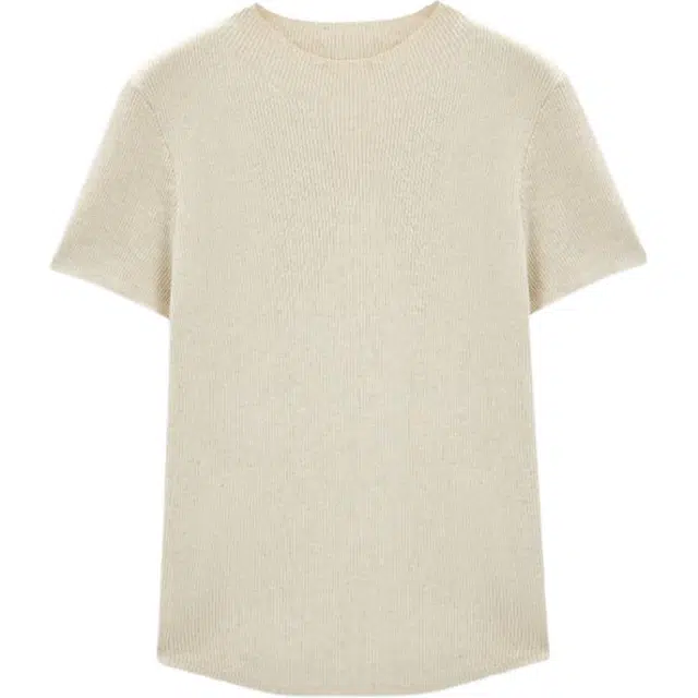 爱依服 简约气质短袖针织衫 女款