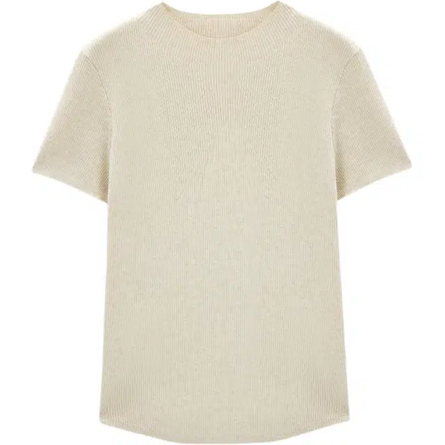 爱依服 简约气质短袖针织衫 女款