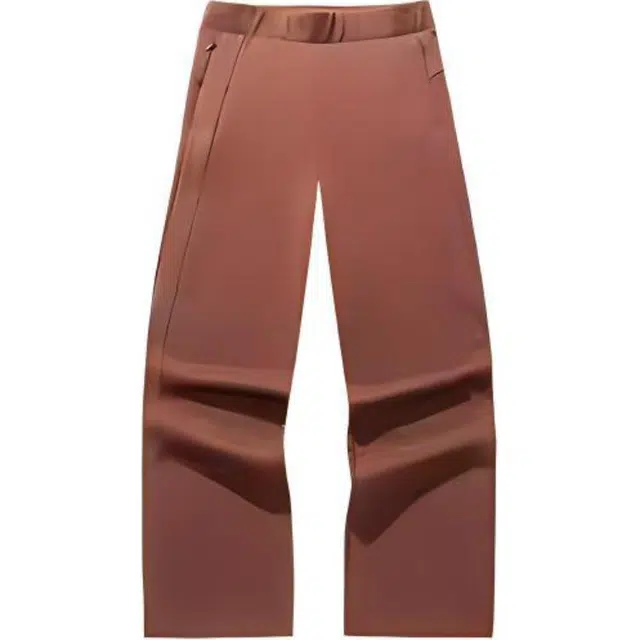 超级安踏 运动生活系列 纯色中腰系带舒适透气直筒休闲裤 女款 棕褐咖