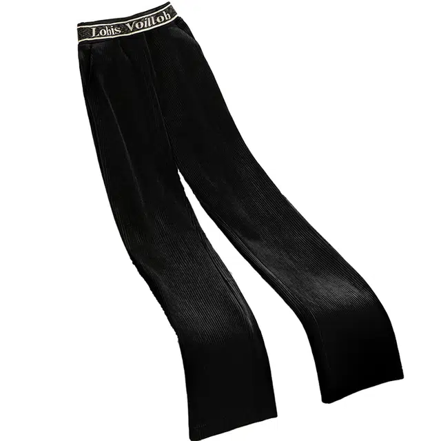 丝柏舍 松紧高腰宽松阔腿裤字母印花长款休闲裤 女款