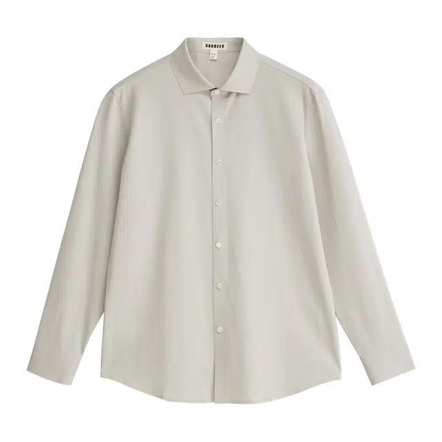 丹宁哲学 舒适无拘束高弹力修身针织长袖衬衫 男款