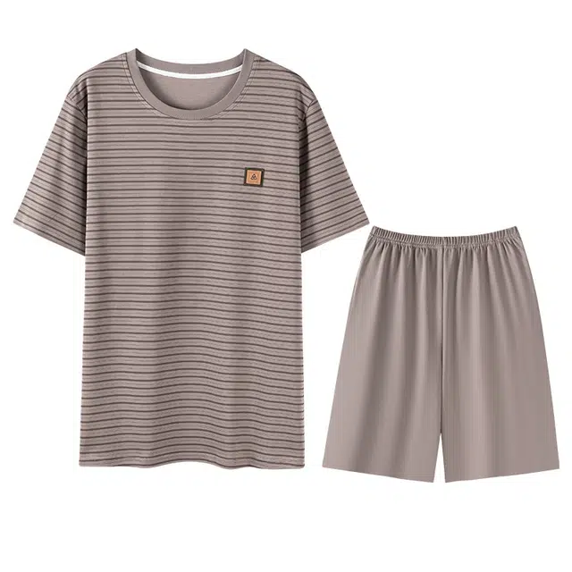 向薇 短袖青少年薄款五分裤可外穿家居服夏季睡衣套装 男款