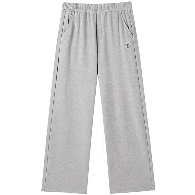 太平鸟 品质针织宽松直筒休闲裤 女款 浅灰