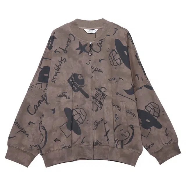 木果果木 复古美式休闲运动印花截短外套 女款 棕榈色