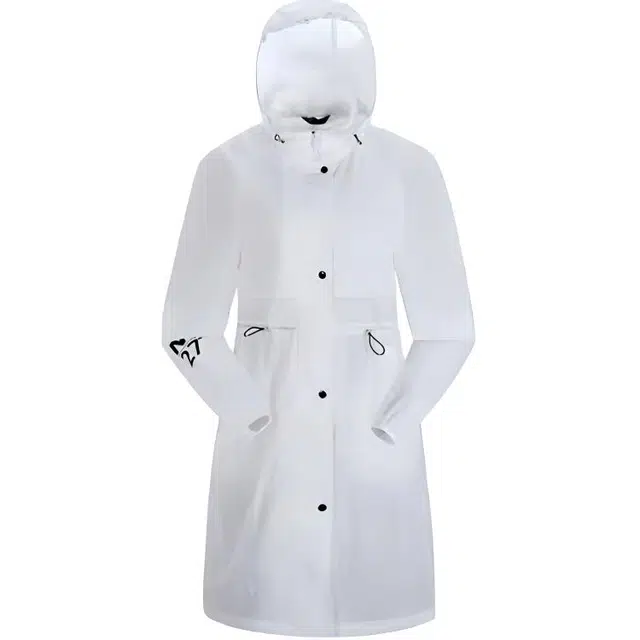 探路者 旅行户外系列 纯色拉链连帽舒适透气百搭防晒服 女款 白色