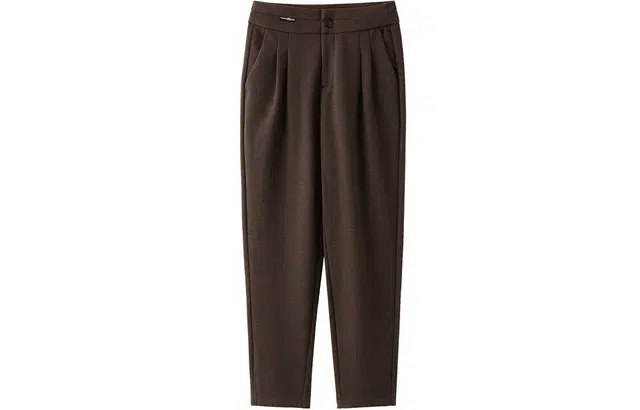 恒源祥 纯色高腰直筒分哈伦休闲裤 女款 卡其色