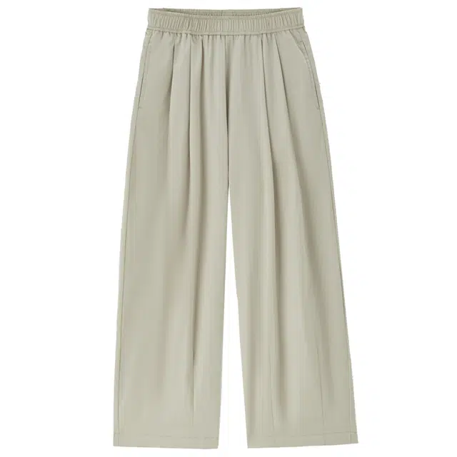 佐丹奴 纯色松紧中腰宽松直筒休闲裤 女款