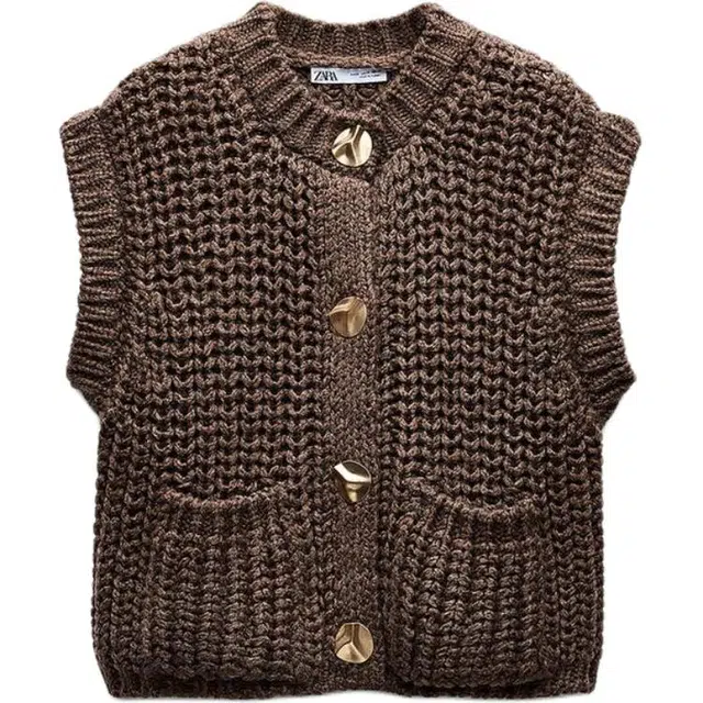 ZARA Knit Vest Brown