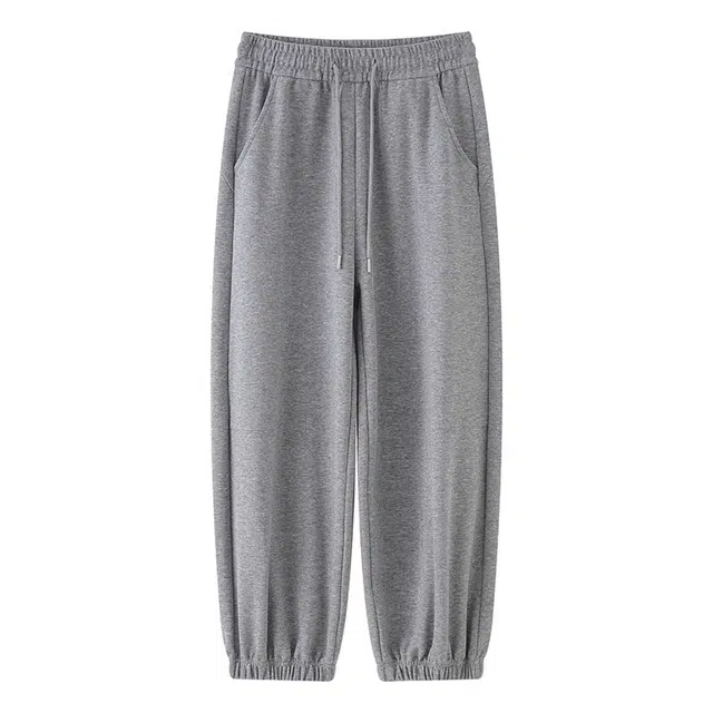 欧迪芬 简约百搭高腰阔腿系带束脚舒适休闲裤 女款