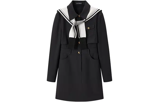 太平鸟 工装衬衫连衣裙 女款 黑色