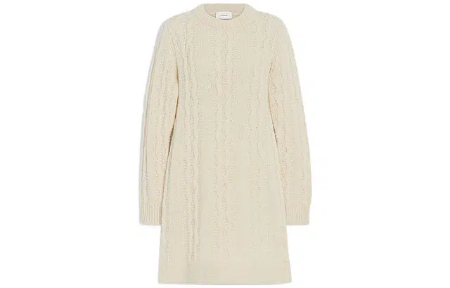 COACH FW22 Solid Cable Knit Dress Beige