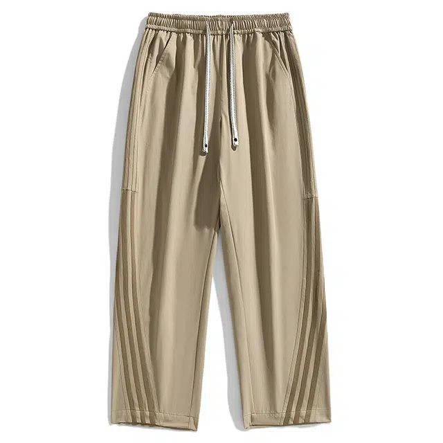 曲韩 运动裤子薄款舒适百搭直筒长裤休闲裤 男女同款