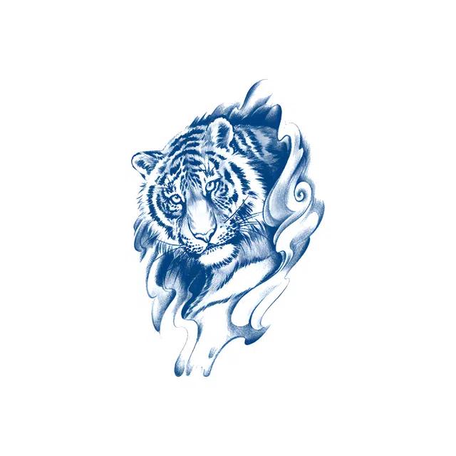 猎己  虎啸山林草本纹身贴 防水防汗不反光