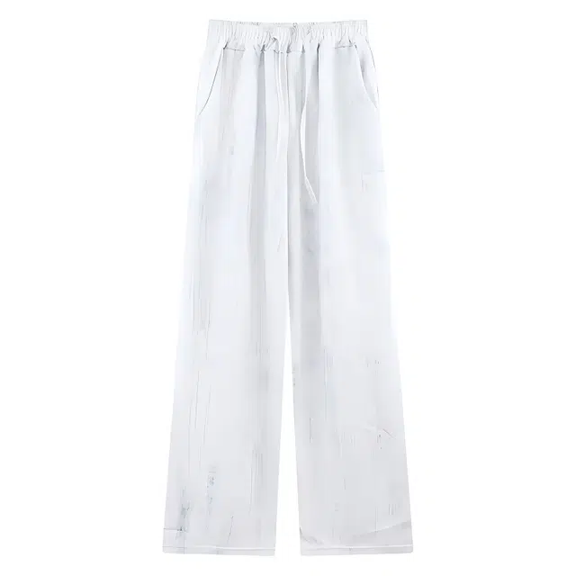 木清清 薄款扎染阔腿宽松高腰休闲裤 女款
