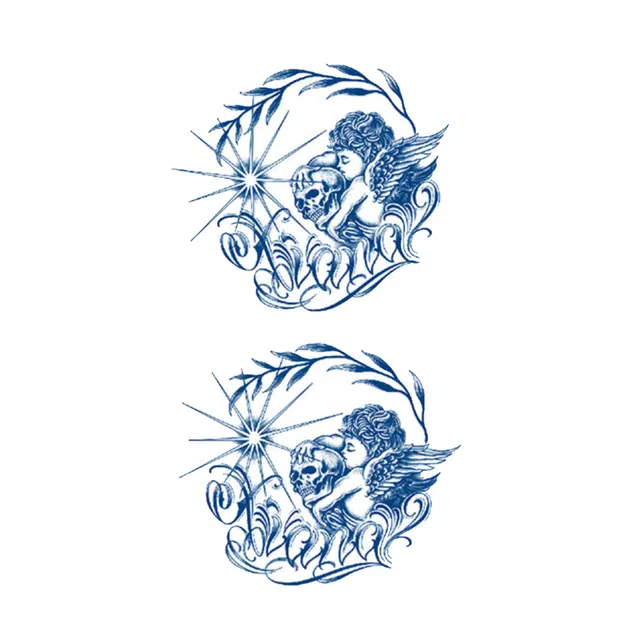 猎己  天使降魔草本纹身贴 防水防汗不反光