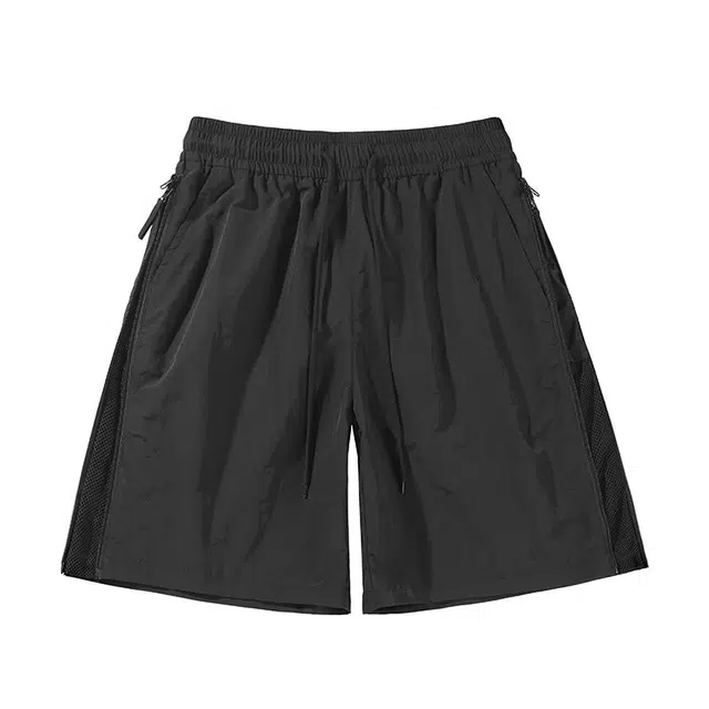 隐狼世家 侧拉链网眼透气男夏季宽松薄款透气运动裤户外登山凉感五分裤休闲短裤 男款
