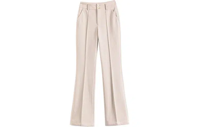 【dme】 纯色高腰喇叭休闲西装裤 女款 米色