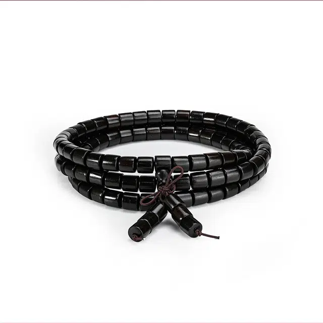 天纵 精工高油密直切桶珠多圈中式复古招财佛珠念珠转运木质 紫光檀 木作手串 男款