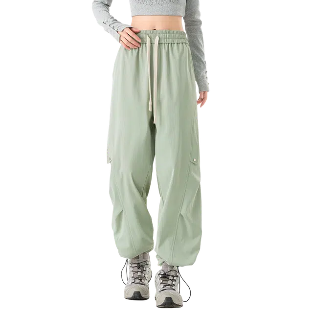 欧迪芬 简约薄款透气宽松百搭束脚休闲裤 男女同款