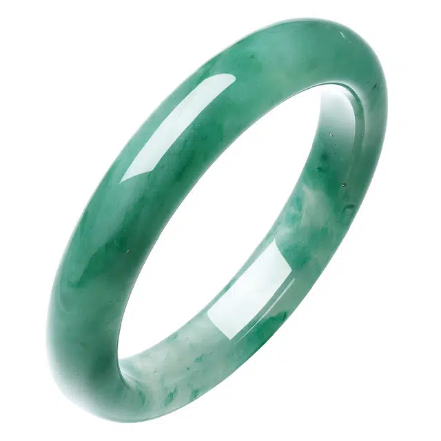 【天然翠绿山水镯】 世纪缘珠宝 温润玉质平安顺遂 新中式显白国风通勤百搭叠戴 非洲翠 手镯 女款