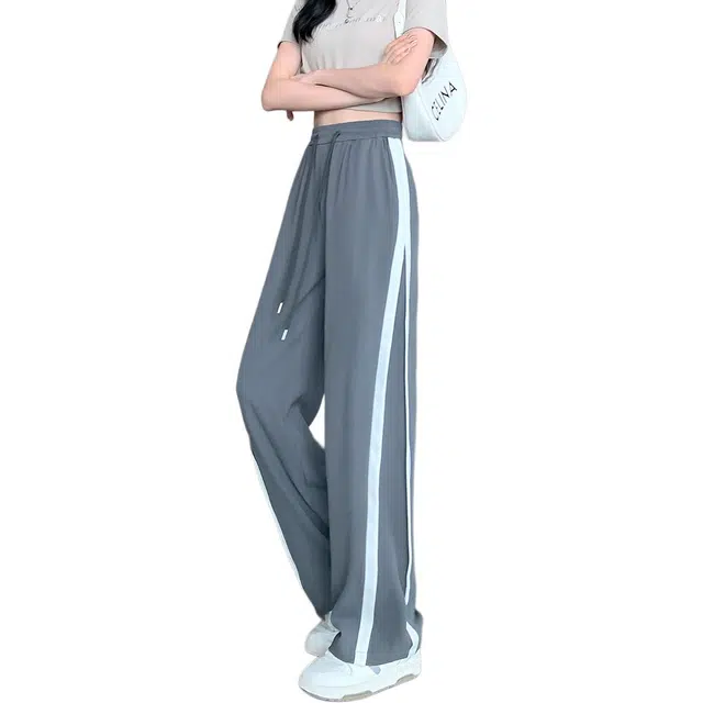 欧迪芬 美式撞色简约百搭高腰显瘦直筒裤休闲裤 女款