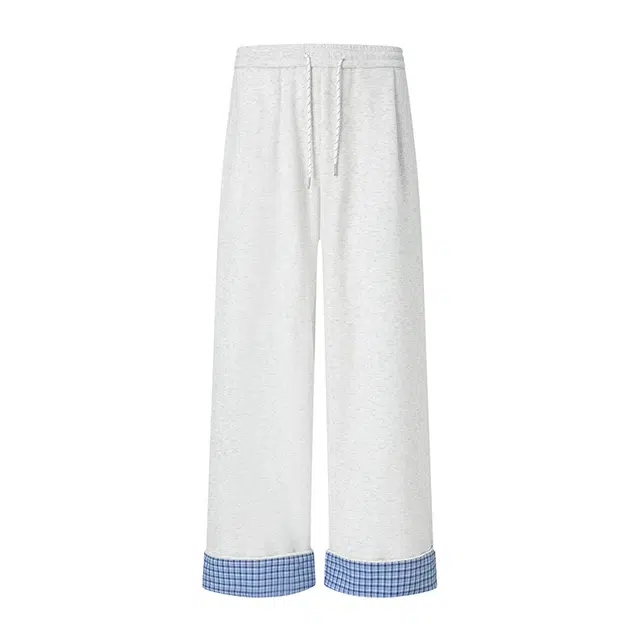 识恩 格子阔腿宽松长裤休闲裤 男女同款