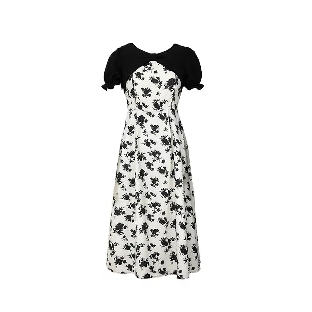 小镇姗姗 坠落天使~法式干枯玫瑰碎花连衣裙女装气质显瘦长裙子