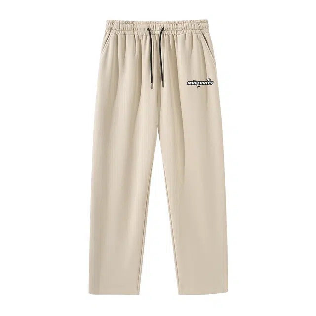 棉致 字母星星简约柔软微弹直筒宽松系带休闲裤 女款