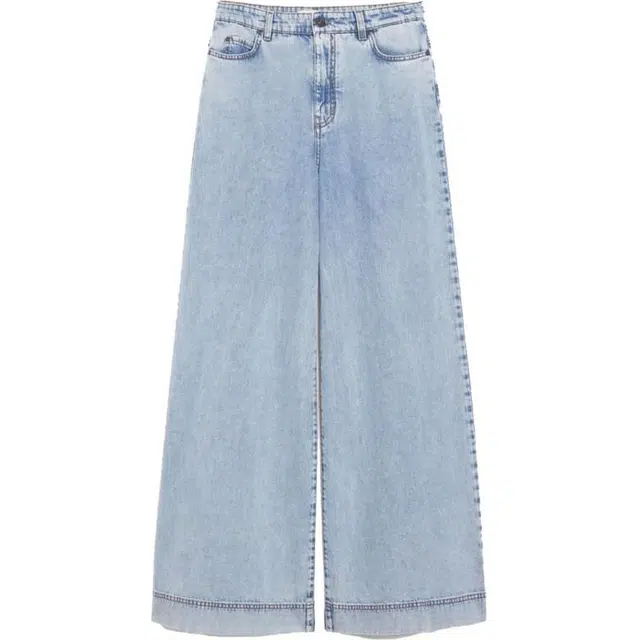 WEEKEND MaxMara Marble Denim Trousers Navy