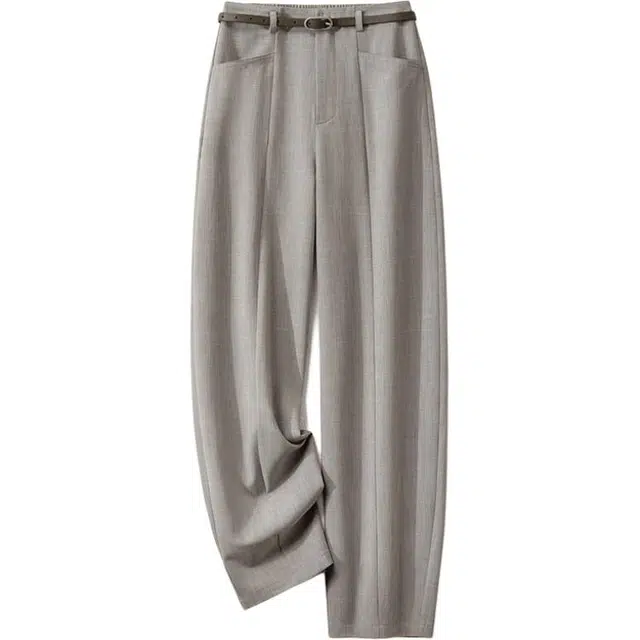 潞优野 夏季高腰时尚慵懒显瘦休闲裤 女款 花纱绿