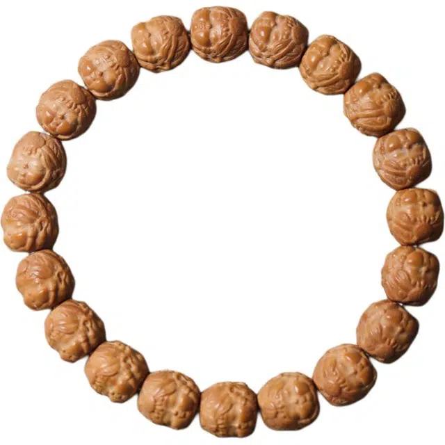 得笙陌 扎基拉姆转运珠雕刻珠国潮新中式单圈文玩佛珠 猴头核桃 手串 男女同款情侣款