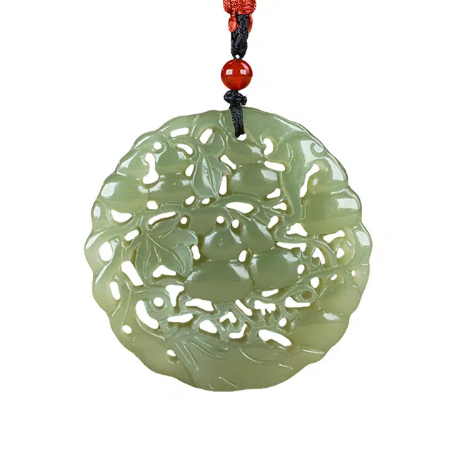 舒杰 【福禄双全】经典国风多子多福葫芦毛衣链 项链 青白玉 男女同款情侣款