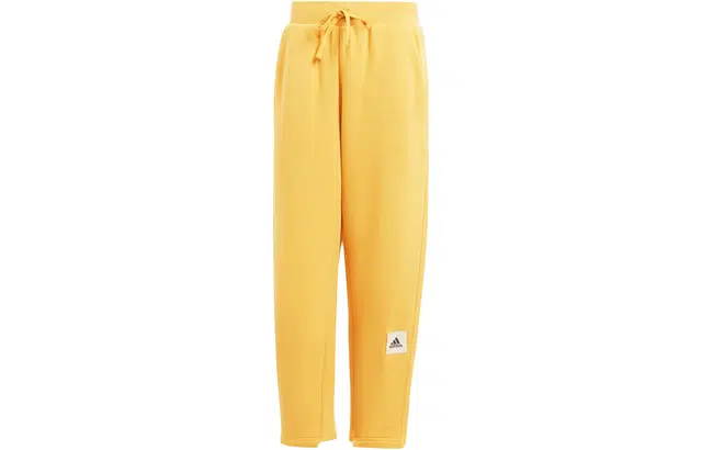 adidas Lounge French Terry Barrel-Leg Pants Yellow