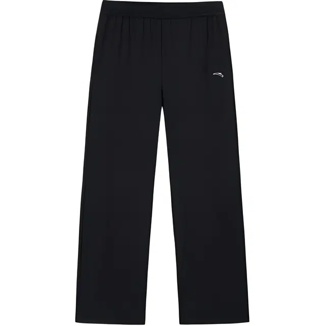 超级安踏 纯色中腰舒适百搭透气直筒休闲裤 女款 基础黑