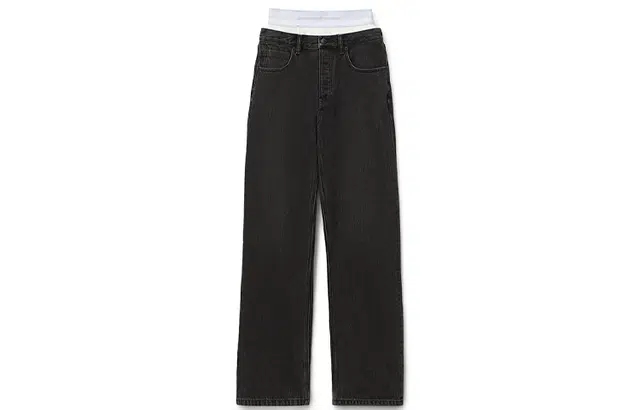 Alexander Wang SS22 Patchwork Straight Leg Jeans Gray