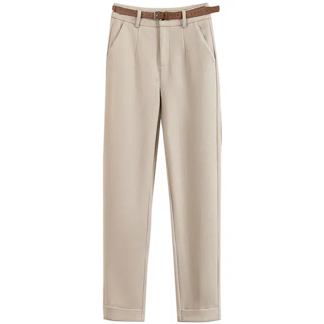 她池 通勤风烟管显瘦西装裤纯色九分休闲裤 女款