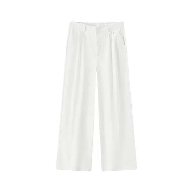 森马 森马凉感抑菌半松紧腰阔腿裤纯色九分裤百搭夏季休闲裤女款 女款